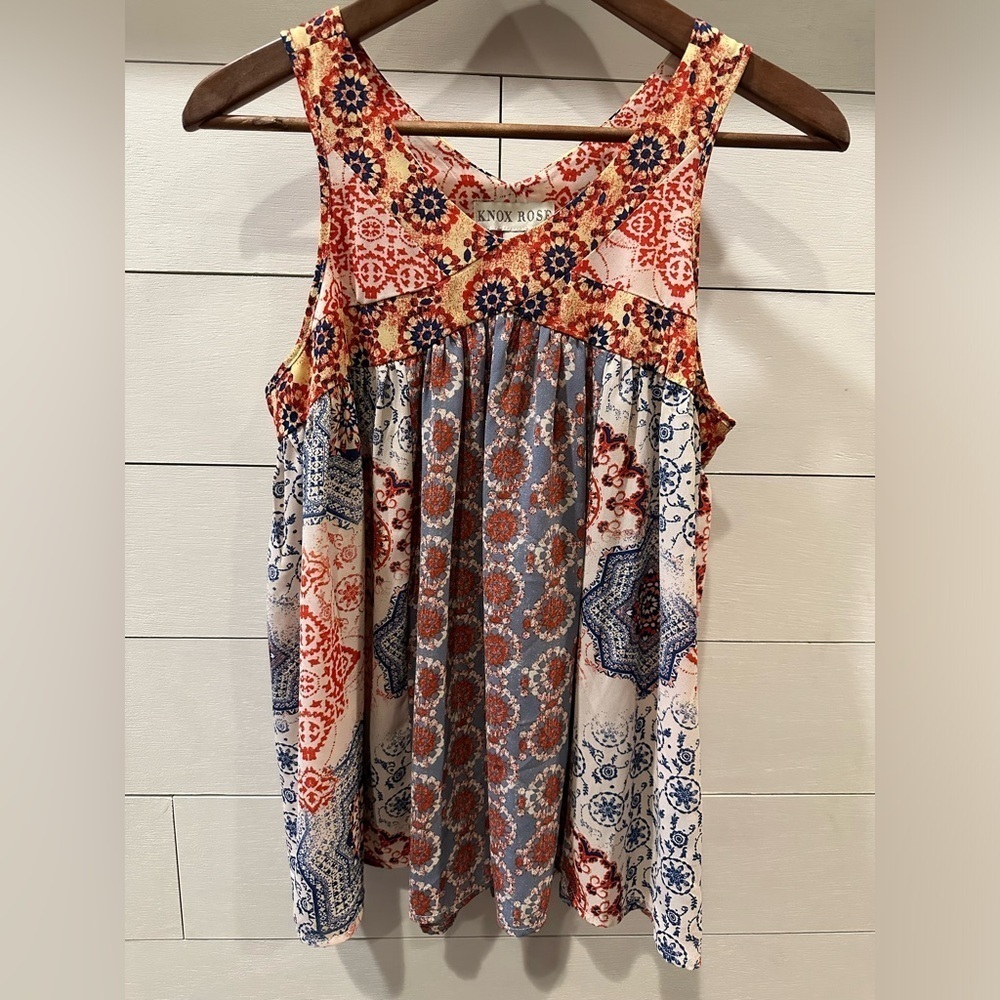 Knox Rose Bohemian V-Neck Tank- Small